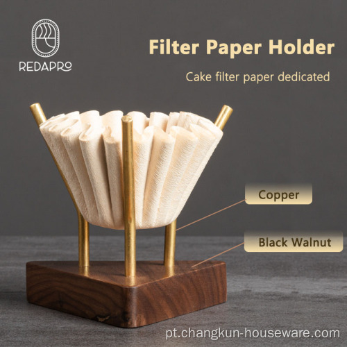 Suporte para filtro de papel descartável da prateleira do filtro de café V60